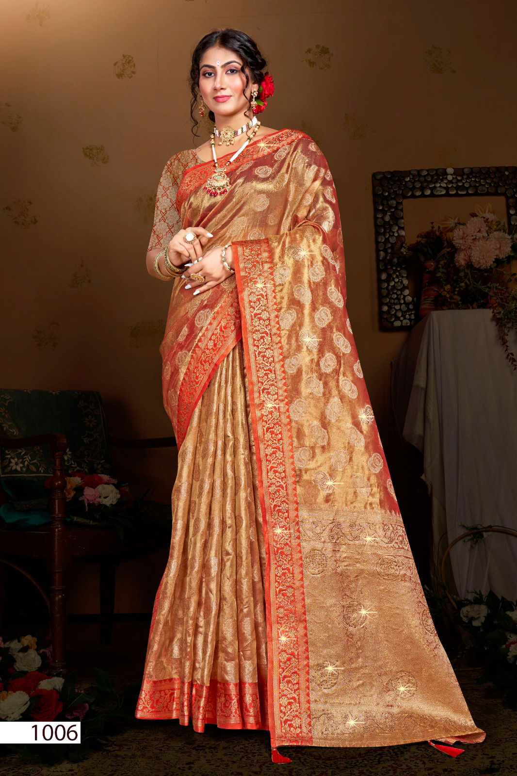 Lilly Tissue Vol 1 By Saroj Swarovski Work Designer Saree Suppliers In India