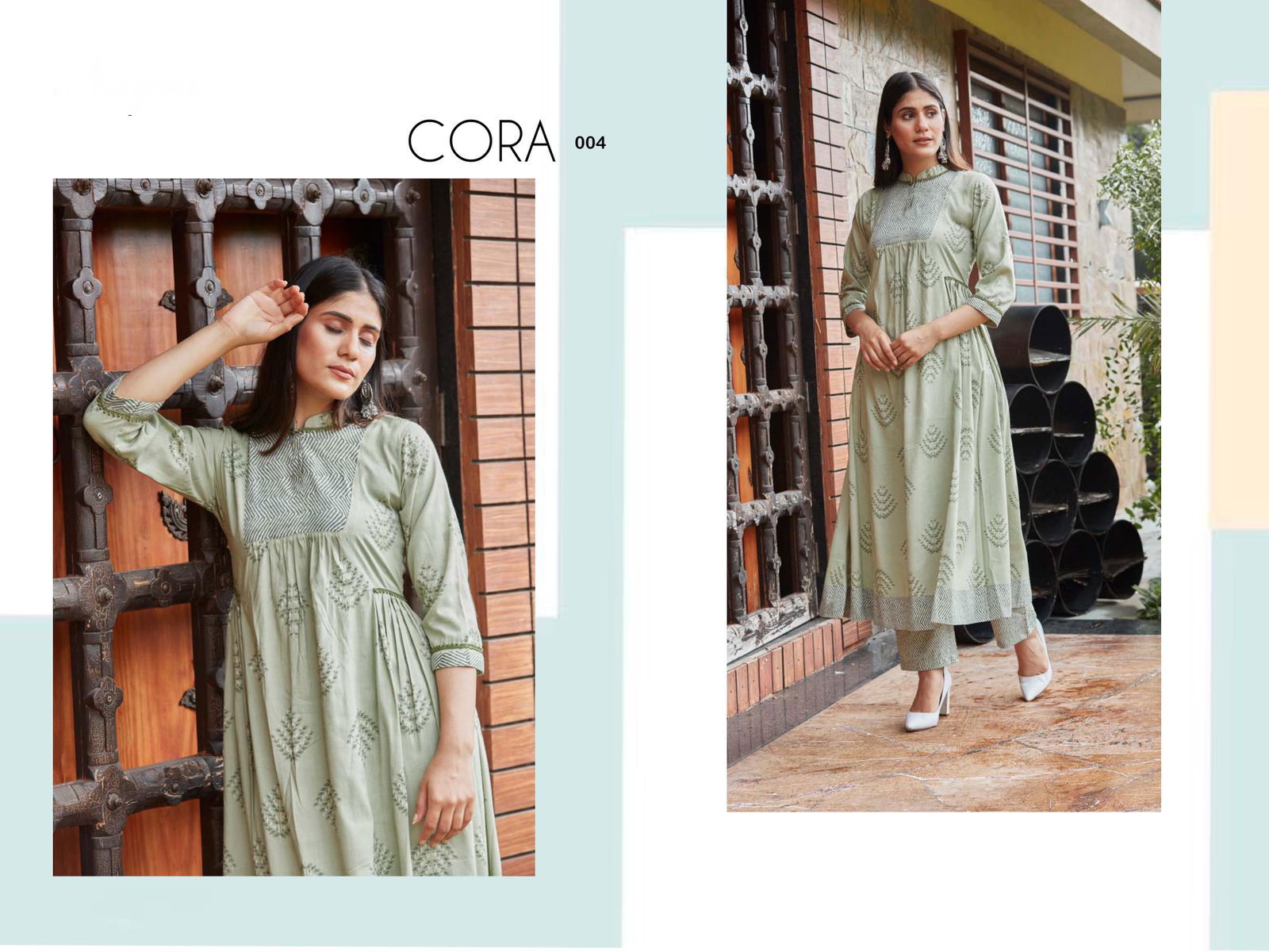 Cora Exclusive Fancy Party Wear Rayon Printed Kurti With Bottom Collection