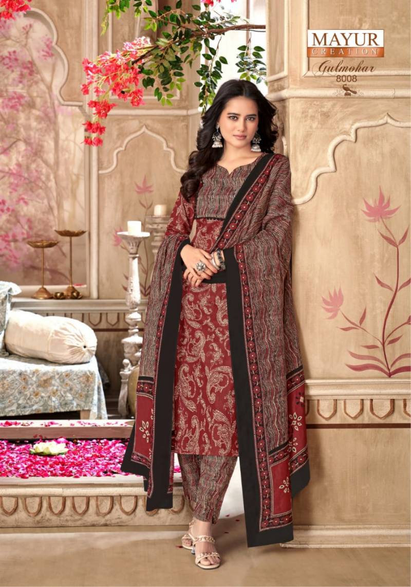 Gulmohar Vol 8 By Mayur Cotton Printed Dress Material Wholesale Clothing Suppliers In India