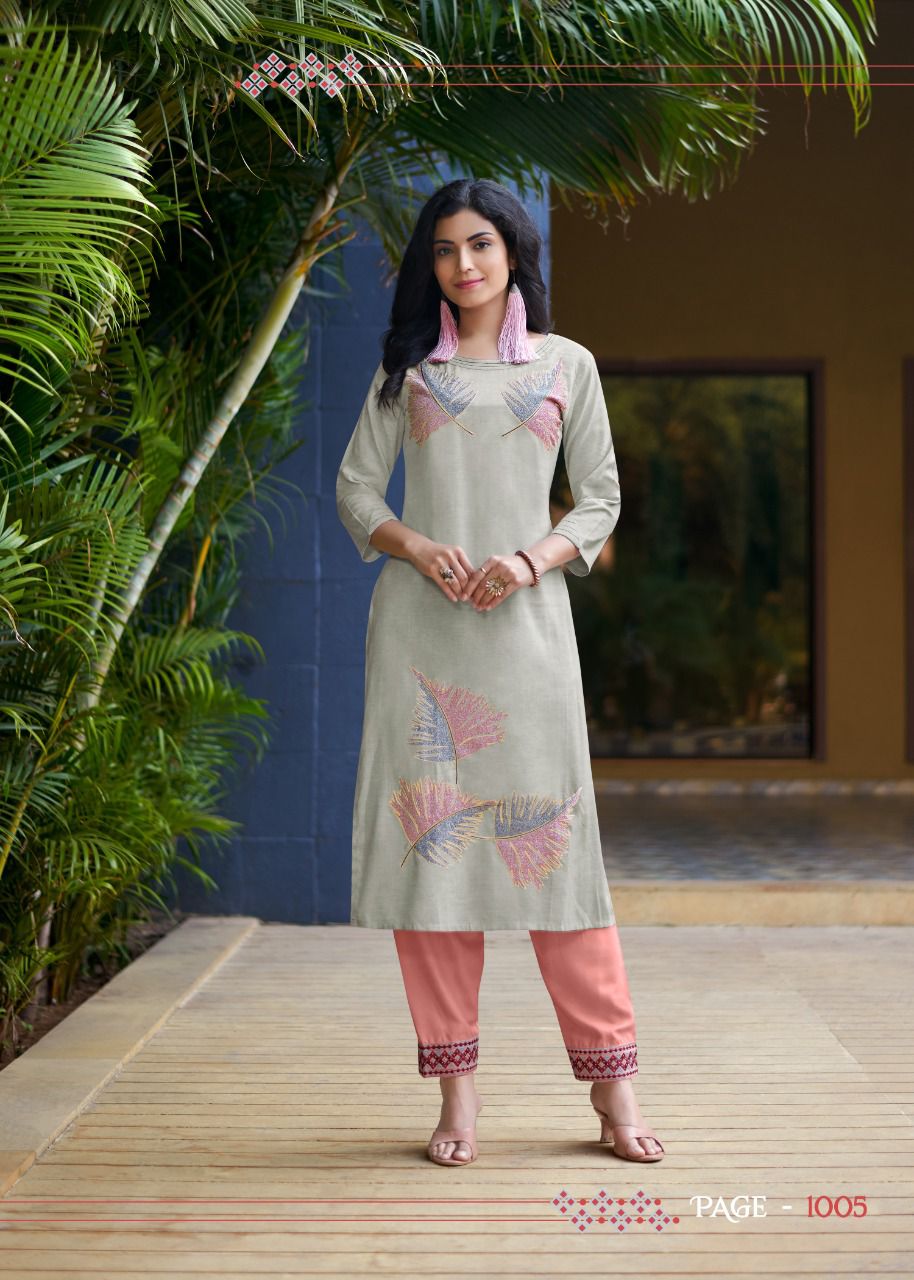 Rangjyot Jasmin 1 Latest Fancy Festive Wear Rayon Kurti With Bottom Collection