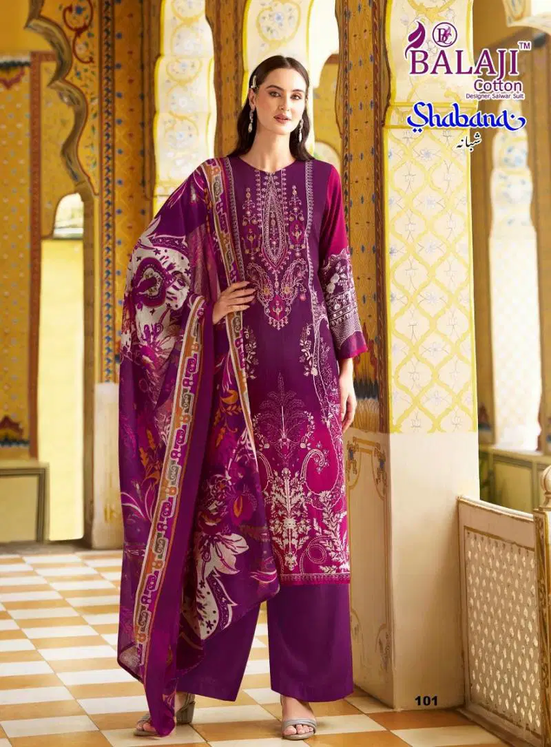 Shabana By Balaji Cotton Printed Karachi Dress Material Exporters In India