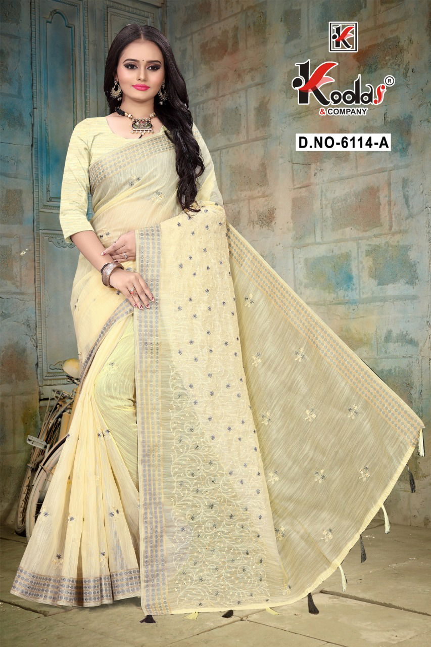 Ruhani 6114 Fancy Party Wear Cotton Sarees Collection
