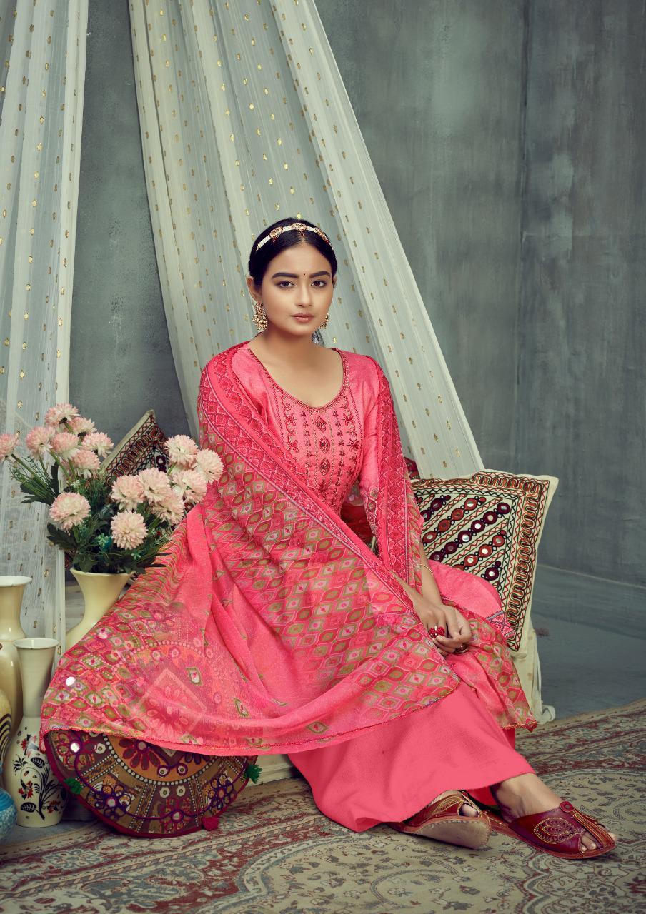 ROLI MOLI SARINA Latest fancy festive Wear Pure Glace cotton Designers Embroidery Readymade Salwar suit collection