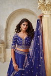 Purple Colour Silk With Leaf Embroidery Work Lahenga With Blouse Dupatta Exporters In India KF 2144