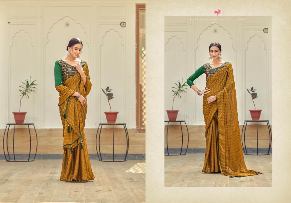 Ynf Mirror Chiffon Fancy Ethnic Wear Chiffon Printed Designer Saree Collection