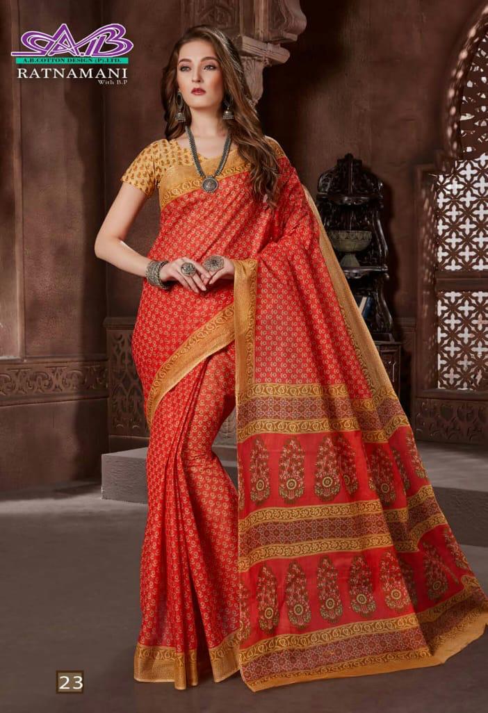 Ab Ratnamani 1 Latest Regular Wear Cotton weaving Designer Printed Sarees Collection
