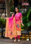 Sajni By Ossm Silk Jacquard Kurti With Bottom Dupatta Wholesale Shop In Surat