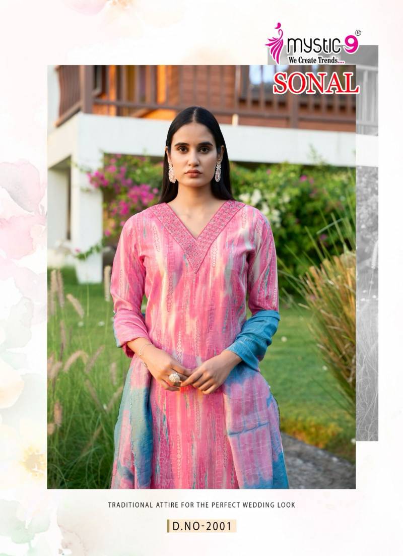 Sonal Vol 2 By Mystic 9 Roman Silk Kurti With Bottom Dupatta Orders In India