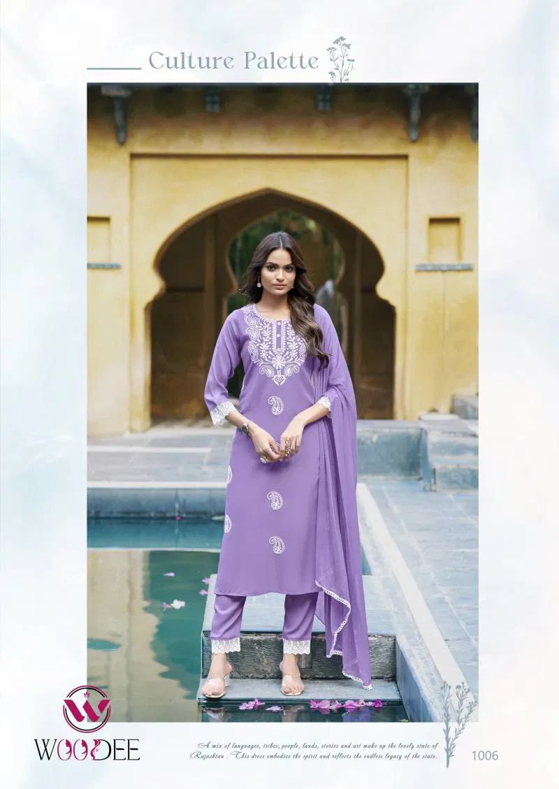White Lotus By Woodee Rayon Slub Readymade Suits Suppliers In India