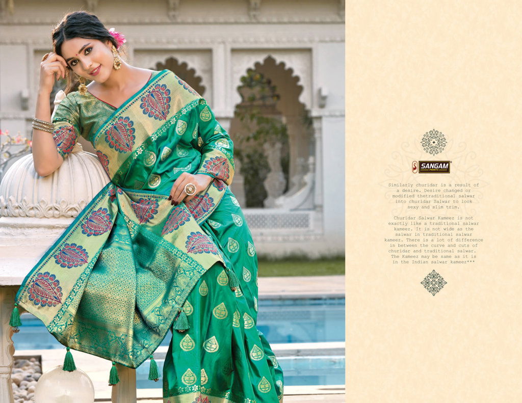 Sangam Kanupriya Latest Fancy Designer Heavy Pure Soft Silk Festive Wear Silk Saree Collection
