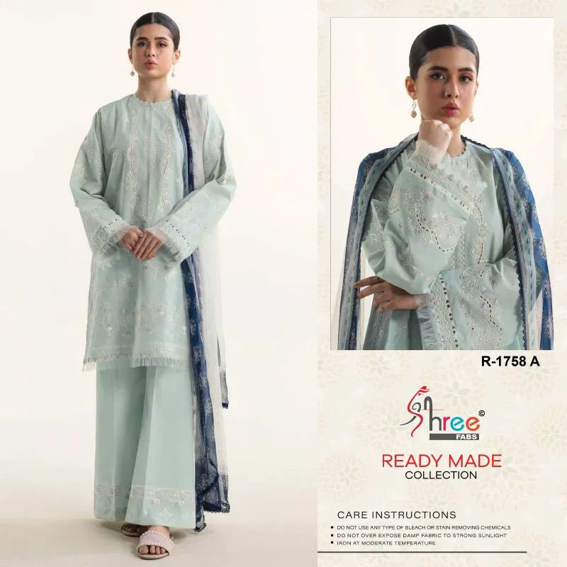 Shree R 1758 Cambric Cotton Ready Made Pakistani Salwar Suits Exporters In India