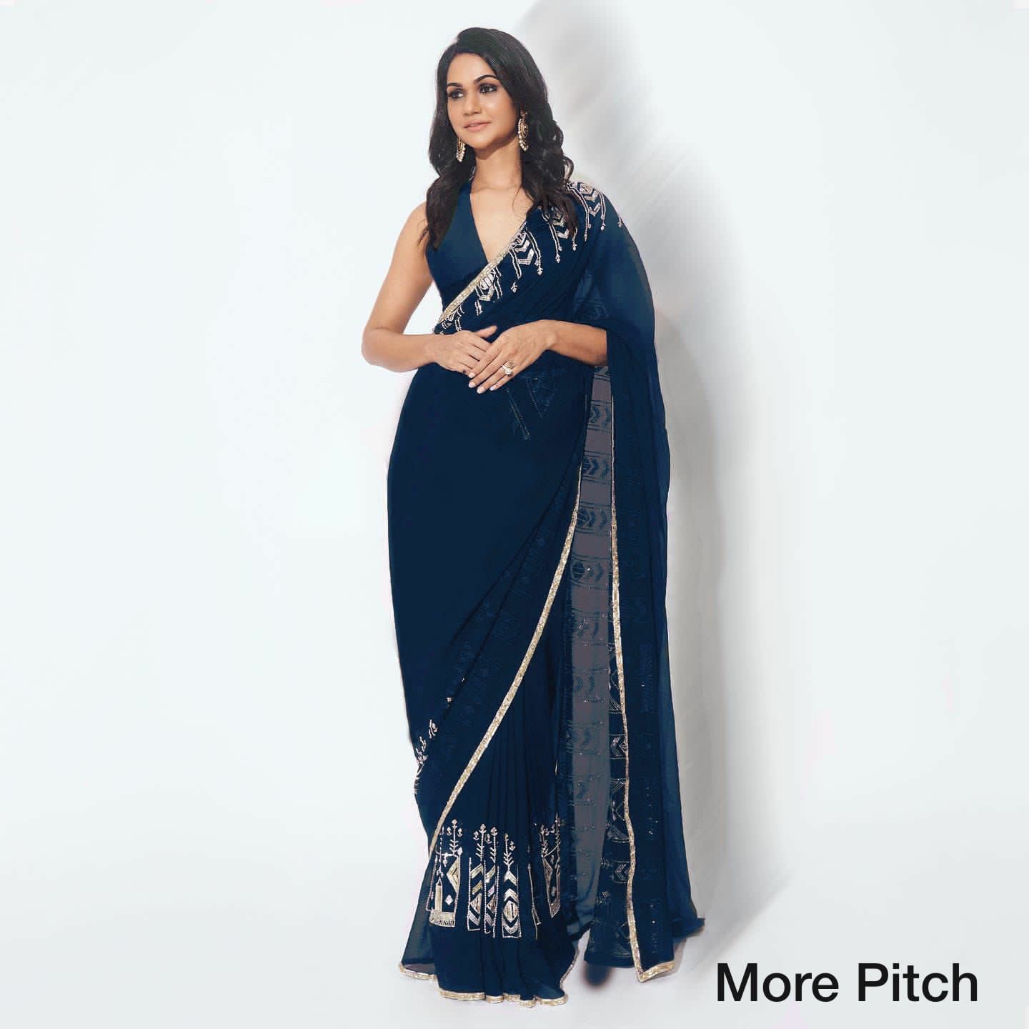 Manish Malhotra New Heavy Party Wear Georgette Stylish Saree Collection