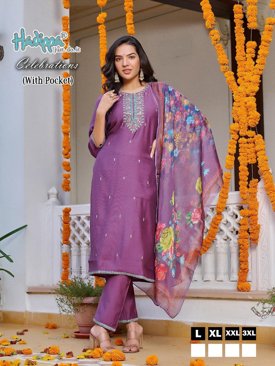 Celebrations Vol 1 By Hadippa Straight Cut Kurti With Bottom Dupatta Orders In India