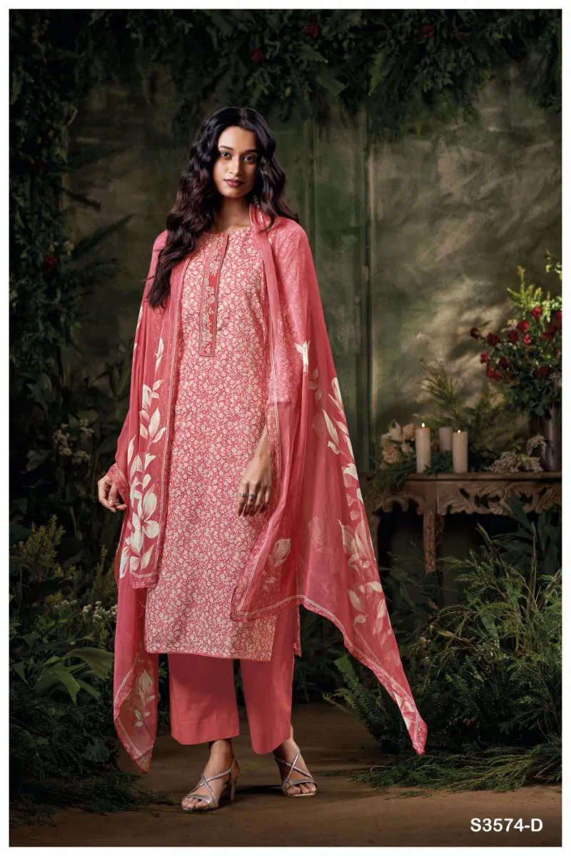 Cianna By Ganga Cotton Printed Embroidered Salwar Suit Wholesale Clothing Distributors In India