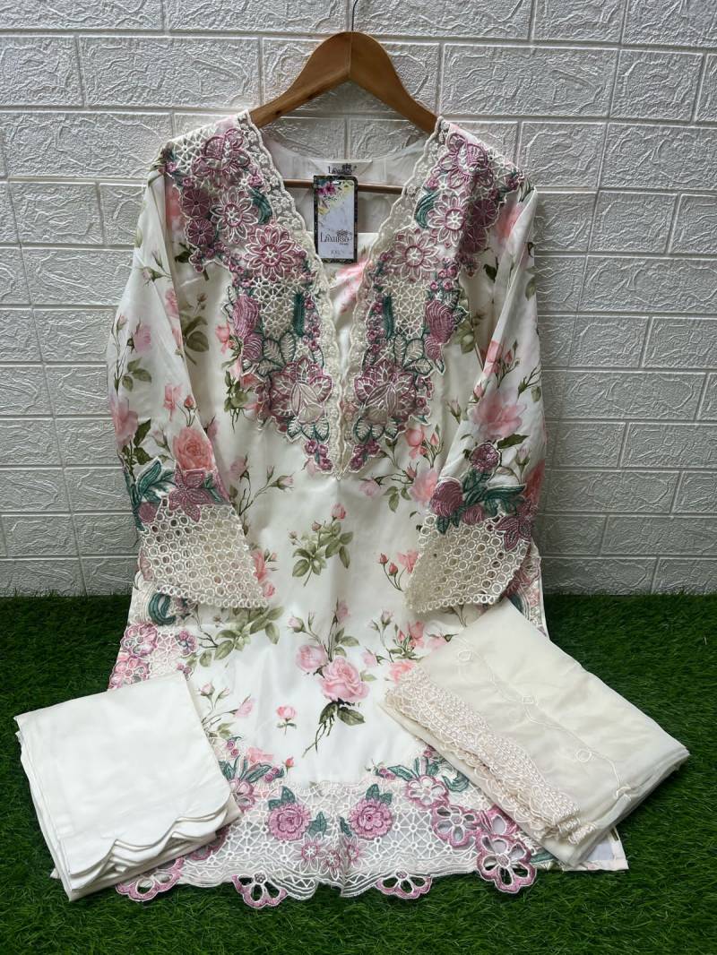 Laxuria Trendz 1498 Maslin Digital Printed Readymade Suit Wholesalers In Delhi
