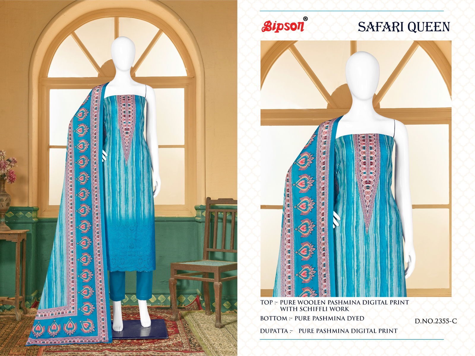 Safari Queen By Bipson Pashmina Dress Material Catalog