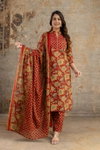 Naisha K 282 Cotton Printed Kurti With Bottom Dupatta Wholesale Market In Surat With Price
