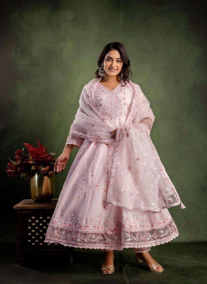 Tanyaa P 155 Cotton Embroidered Anarkali Style Kurta Sets Exports In India