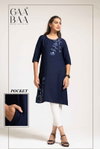 Gaabaa 2205 Slub Rayon Pearl Rubber Printed Kurtis Exporters In India