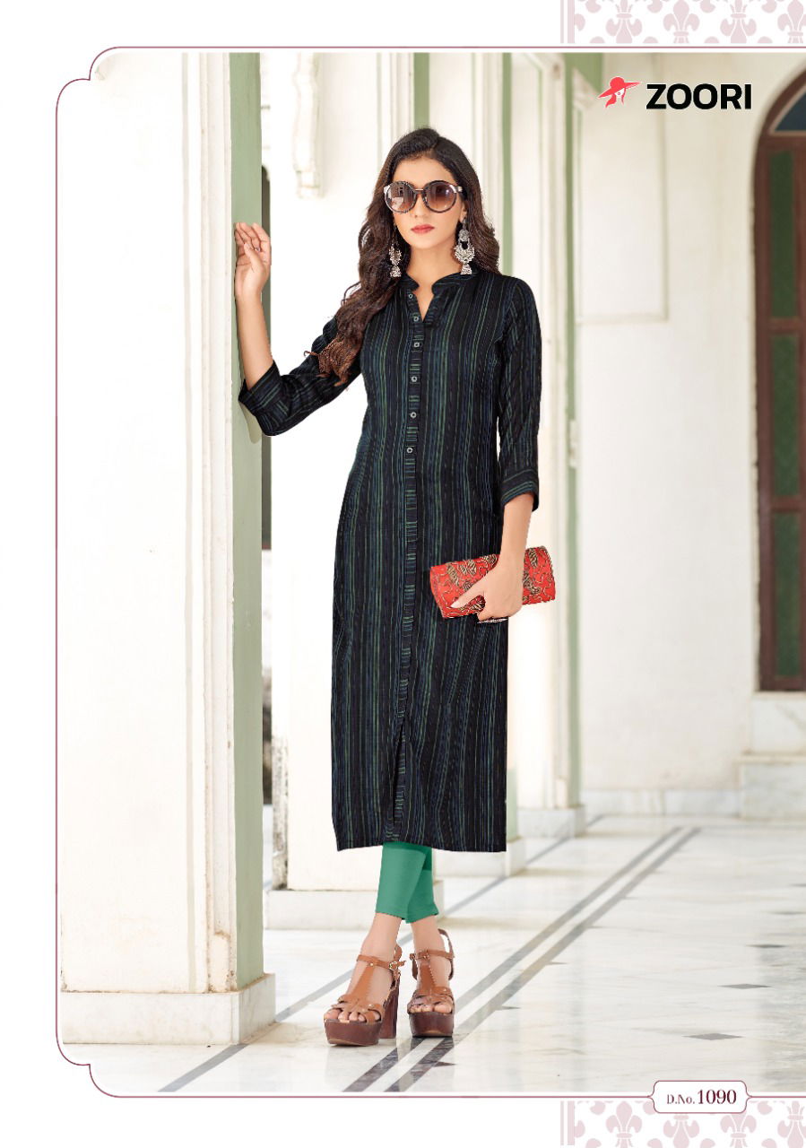 Zoori Akshara 15 Rayon Printed Regular Wear Latest Kurti Collection