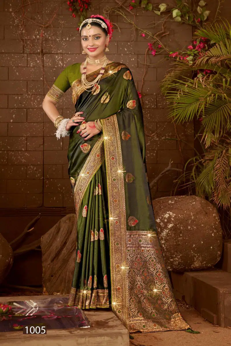 Pihu Satin Saroski Vol 1 By Saroj Wedding Wear Silk Saree Wholesale Market Surat
