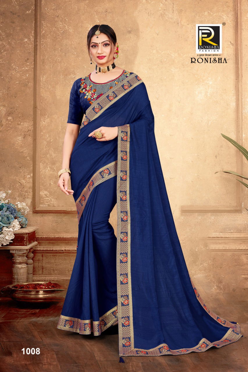 Ronisha Mastani Fancy Designer Festive Wear Vichitra Silk Saree Collection
