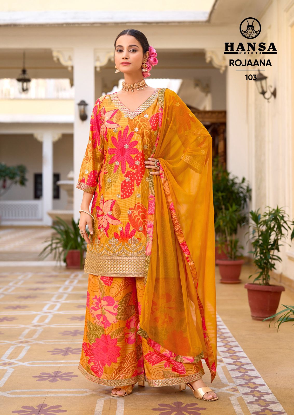 Rojaana By Hansa Chinon Digital Print Embroidery Readymade Suits Online Wholesale