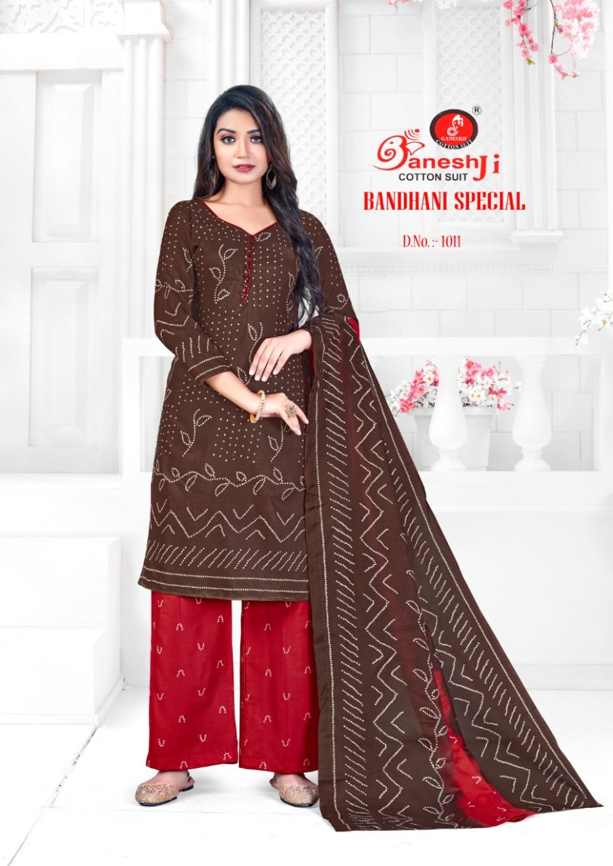 Ganeshji Bandhani Special Casual Daily Wear Cotton Printed Dress Material Collection