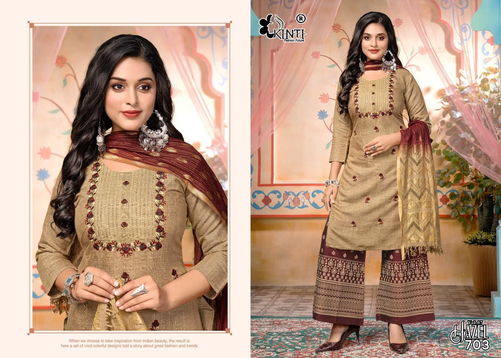 Hazel Volume 7 by Kinti Top Plazo and Duptta set

