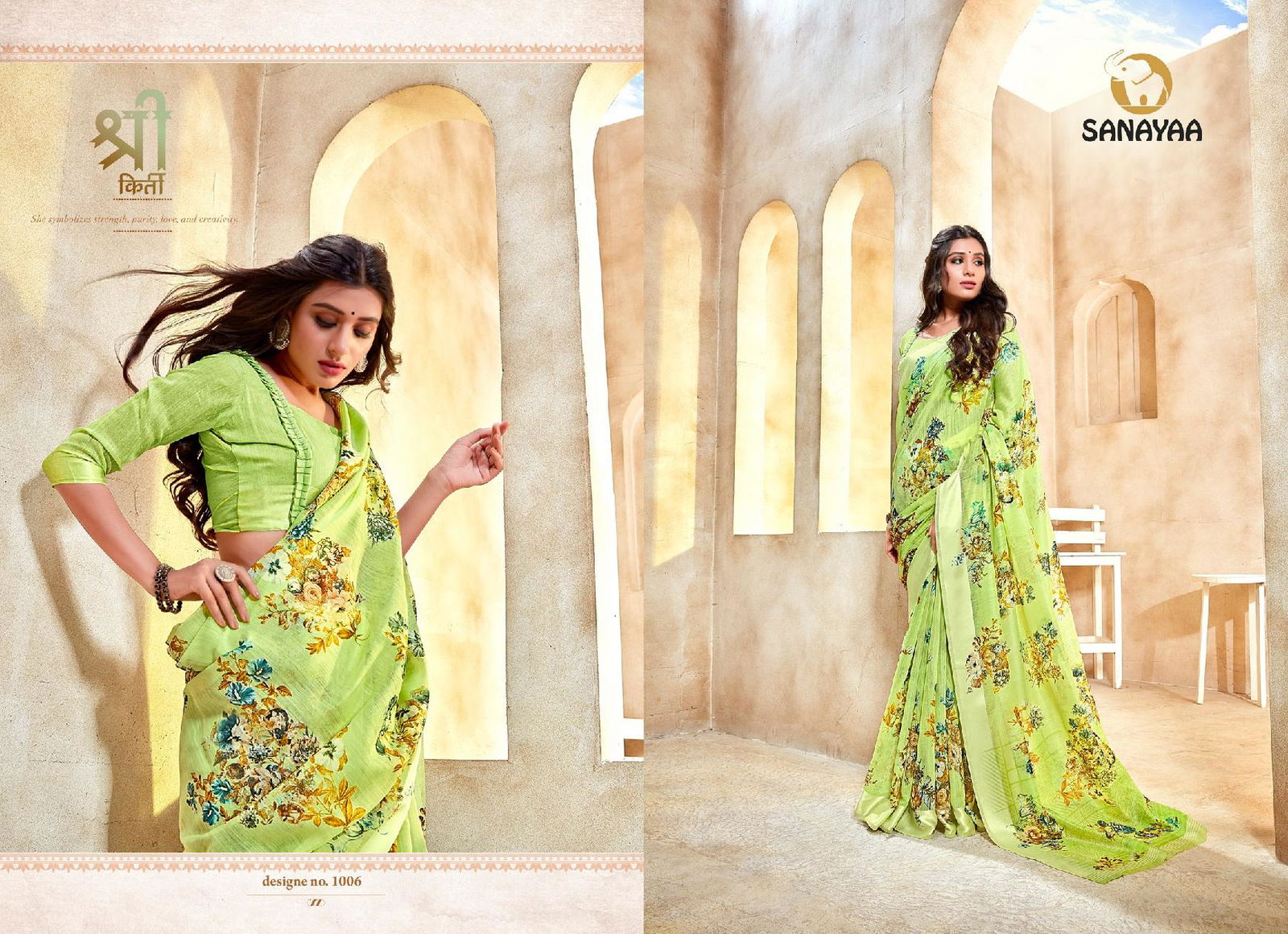 Sanayaa Amelia Latest Fancy Designer silk Casual Wear Linen Printed Saree Collection
