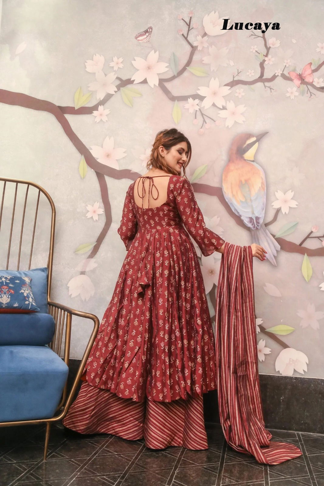 Lucaya Vol 15 Printed Full flair Kurti With Bottom Dupatta Catalog
