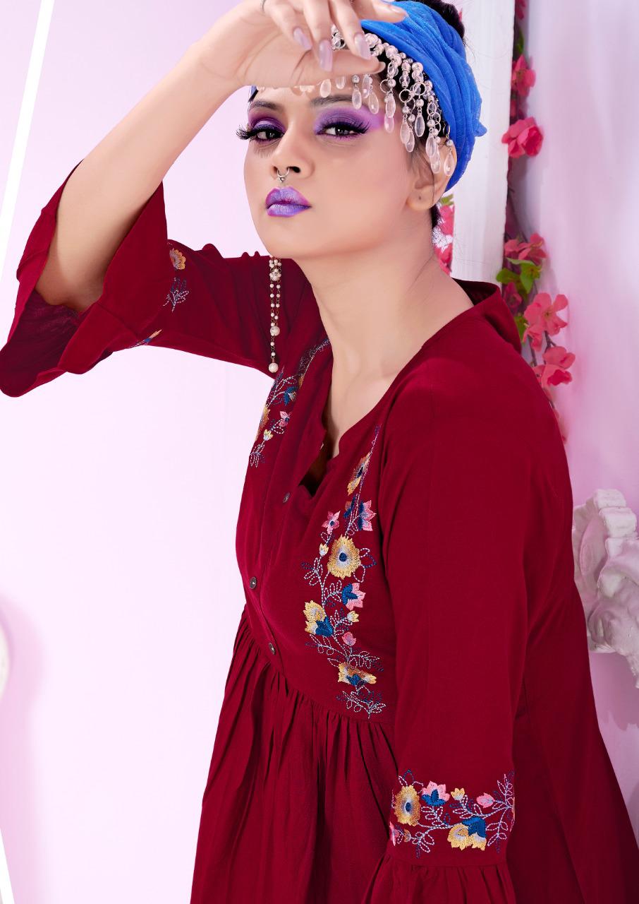 Riya Compass 7 Latest Casual Wear Embroidery Work Western Ladies Top Collection