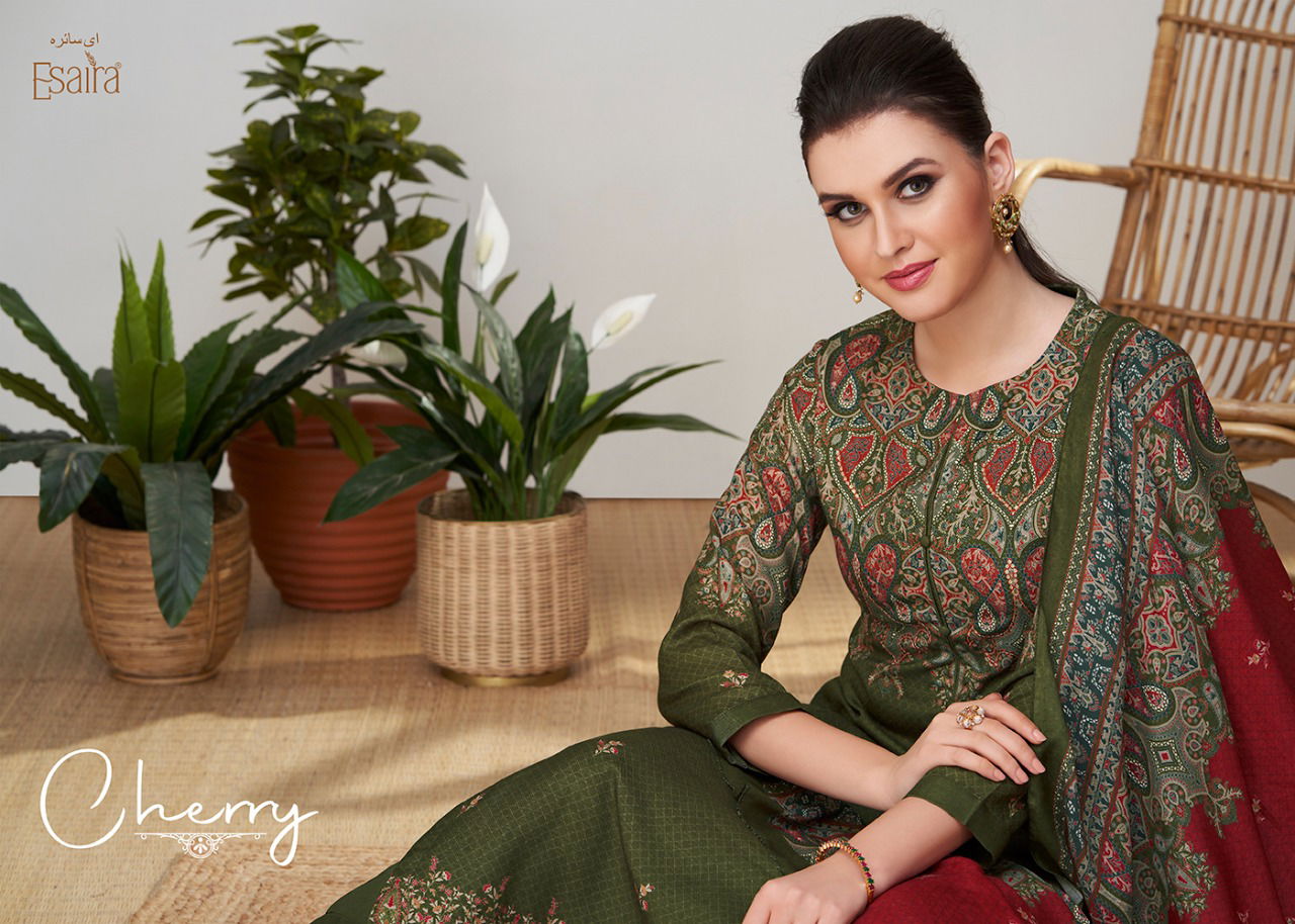 Cherry Esta Esaira Printed Pashmina Dress Material Catalog