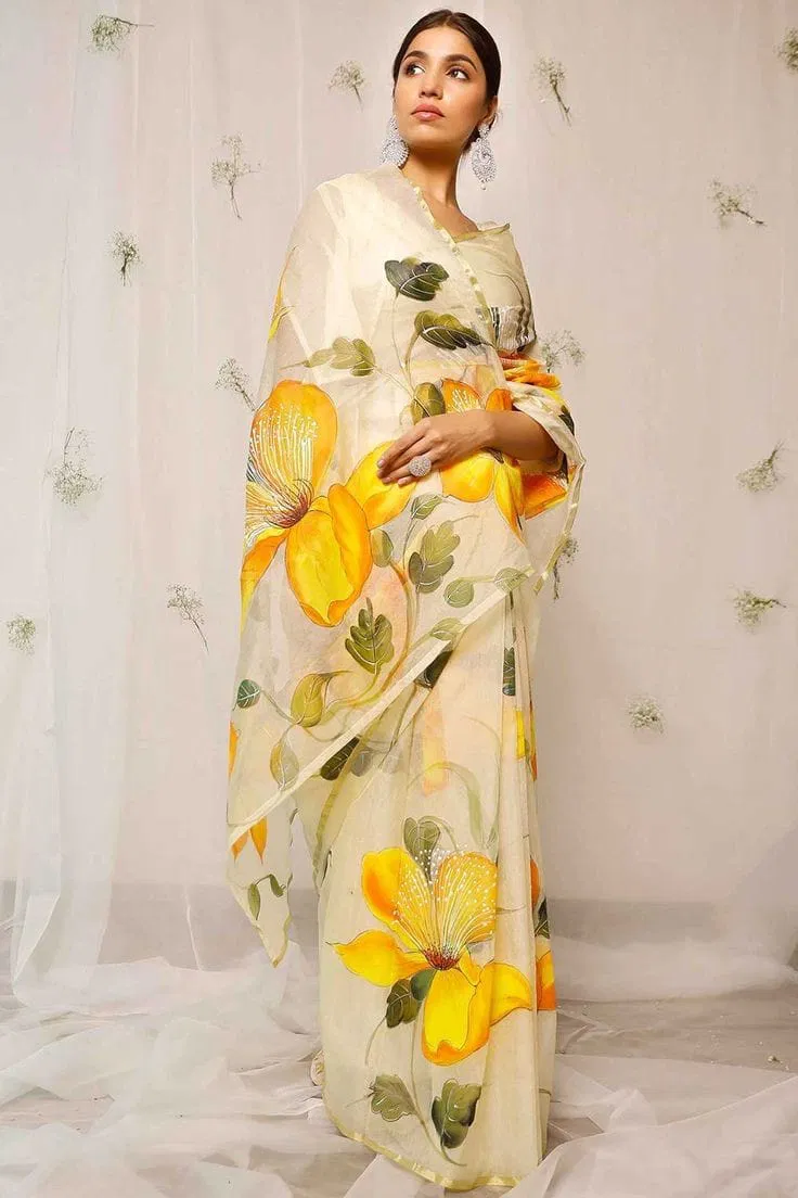 Vk 4130 Organza Silk Digital Print Saree Catalog
