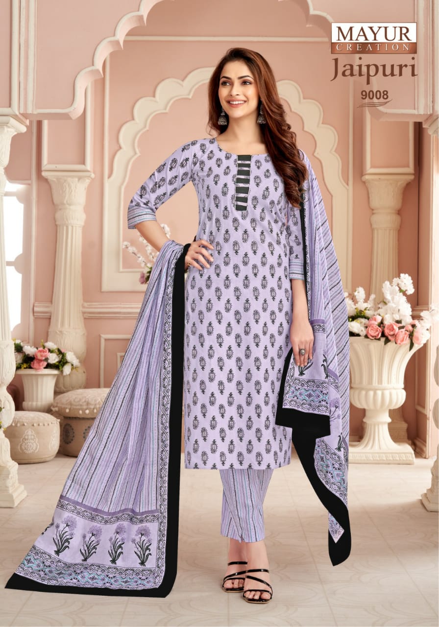 Jaipuri Vol 9 By Mayur Cotton Dress Material Orders In India