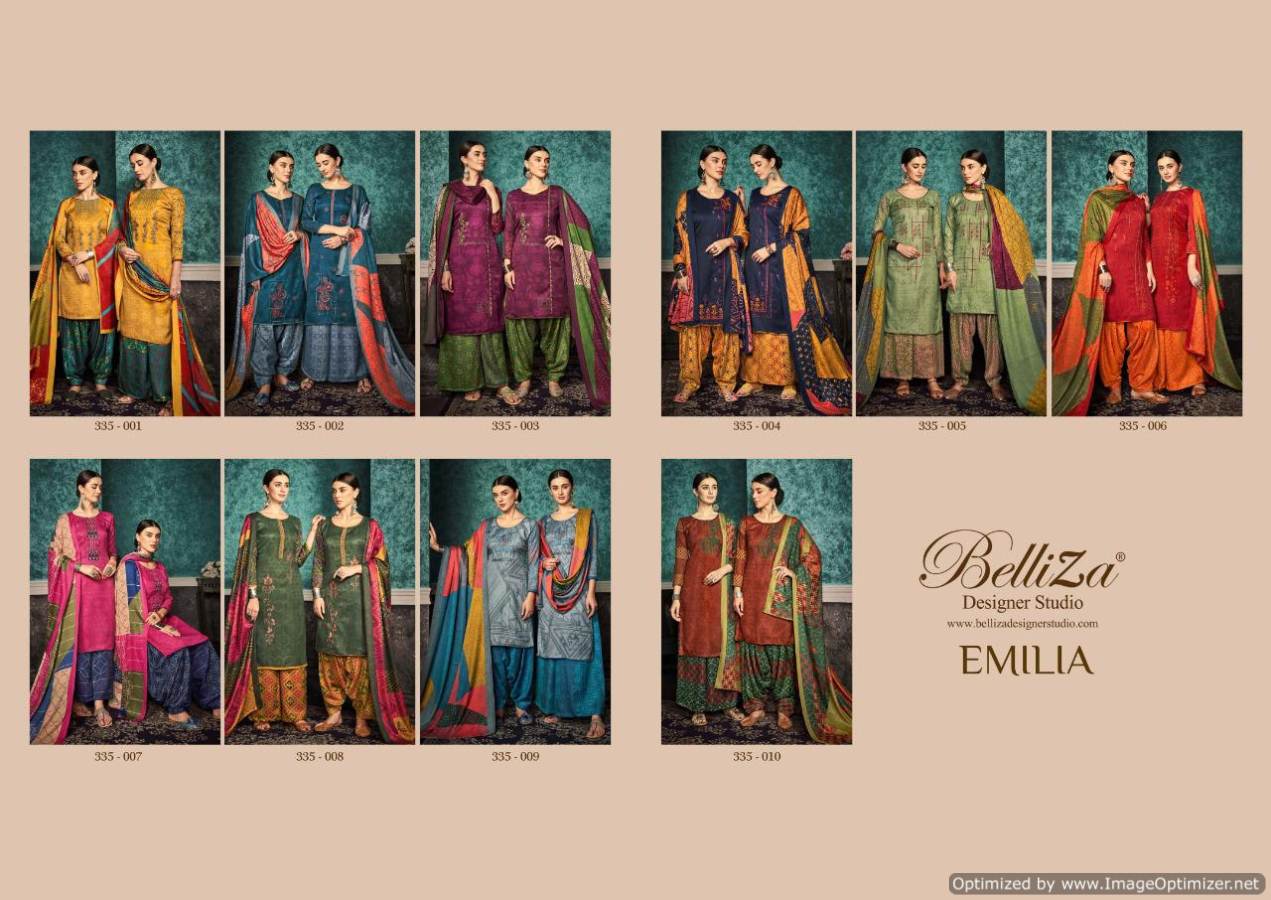 Belliza Emilia Latest Pure Pashmina Printed Fancy Heavy Embroidery Work Dress Material With Pure Pashmina Fancy Pallu Box Shawl With Four Side Lace Dupatta 