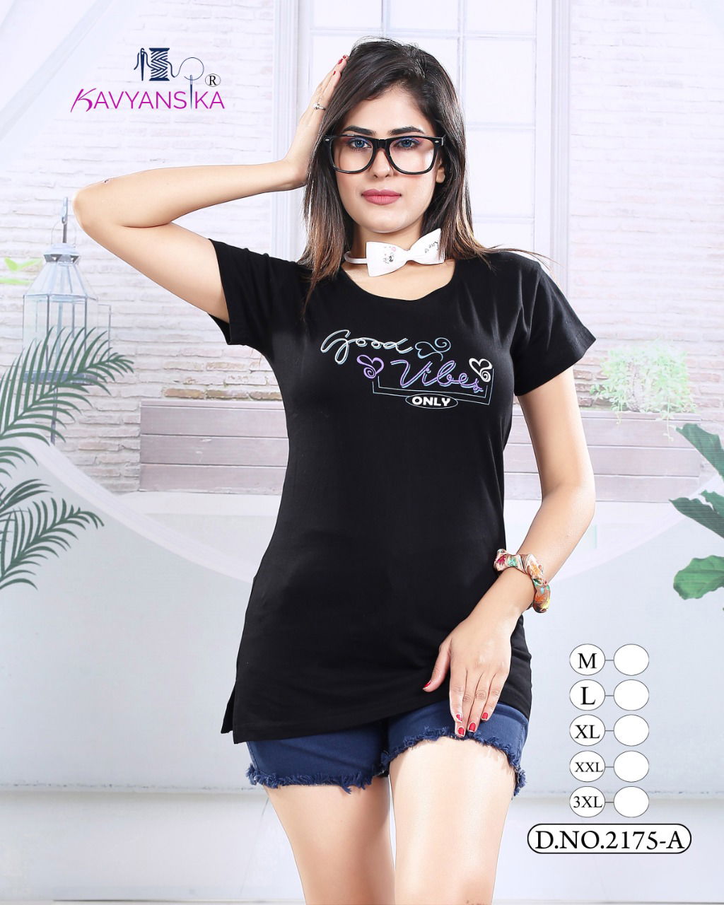 Kavyansika Side Cut 2175 Hosiery cotton Daily Wear Ladies T-shirt Collection
