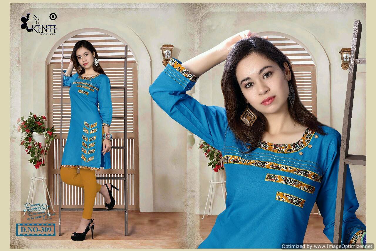 kinti-navya Latest Fancy Regular Wear Pure Cotton Designer Kurtis Collection


