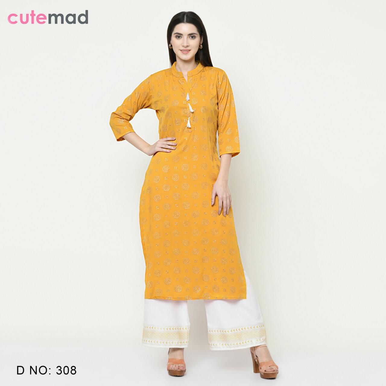 Cutemad 3 Heavy Fancy Wear American Crape Printed  Kurti With Bottom