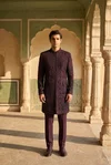 Maroon Outluk Vol 144 Designer Heavy Armani Mens Indo Western 14403 