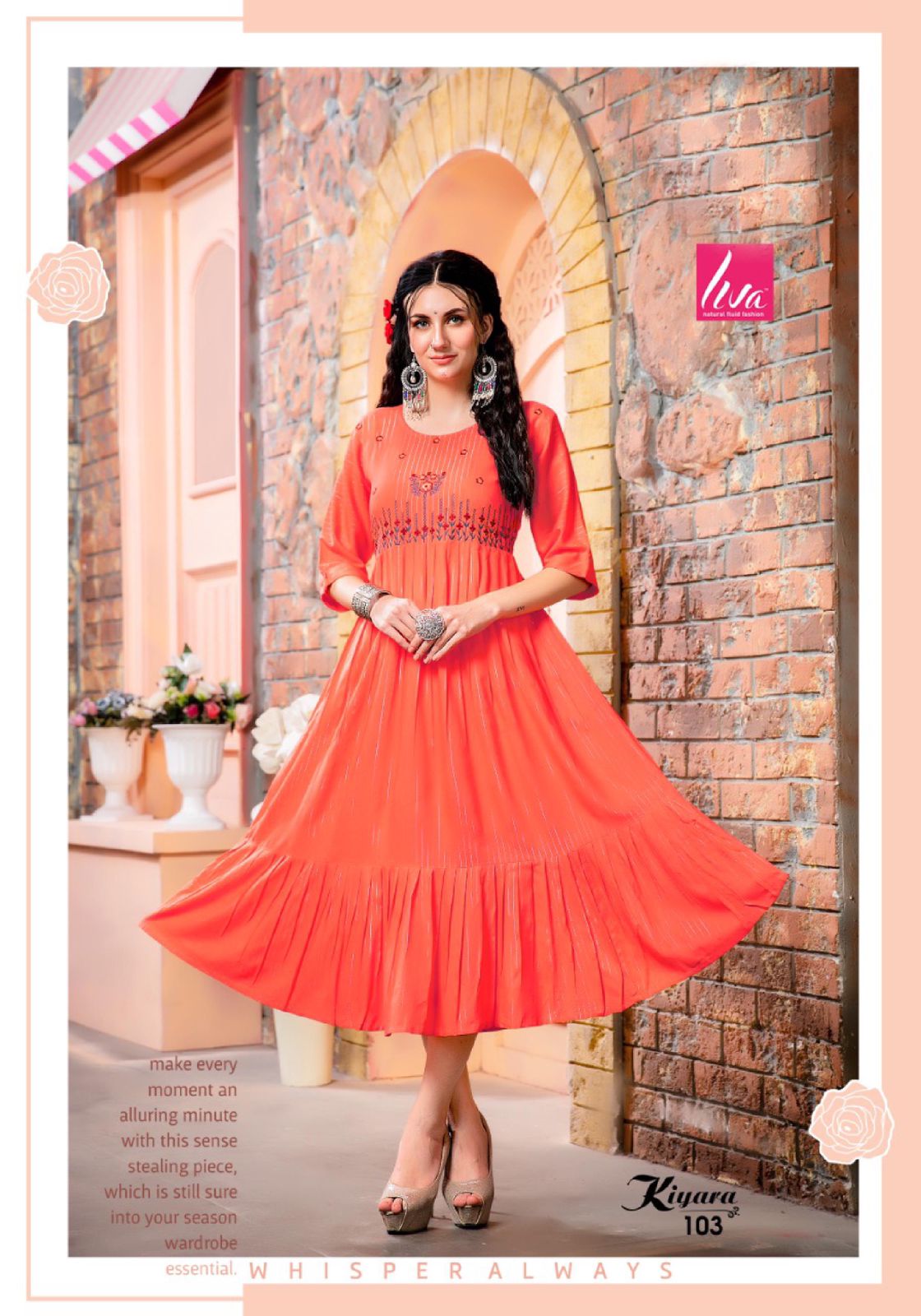 Liva Kiyara Latest Fancy Wear Rayon Lurex Designer Kurti Collection