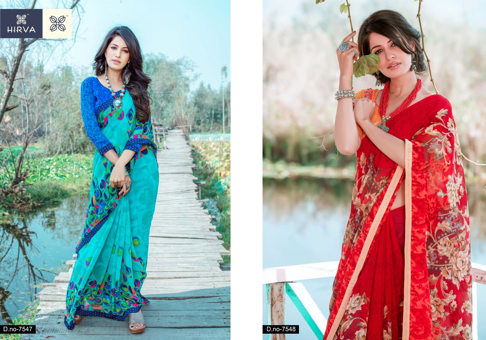 Hirva Sakshi 7 Latest Fancy Regular Wear Printed Georgette Sarees Collection
