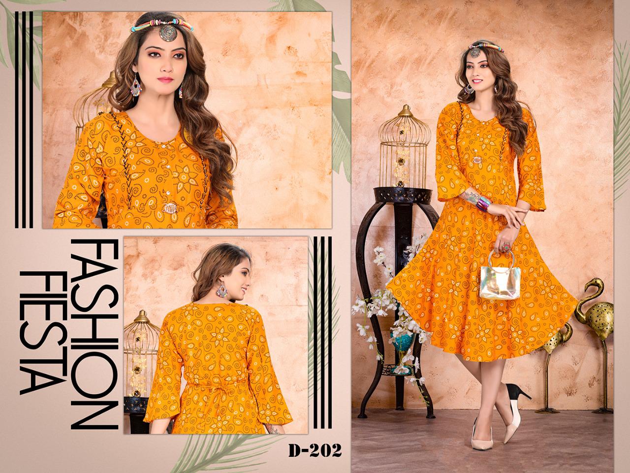 Trendy Strawberry Ethnic Wear Printed Rayon Designer Kurtis Collection
