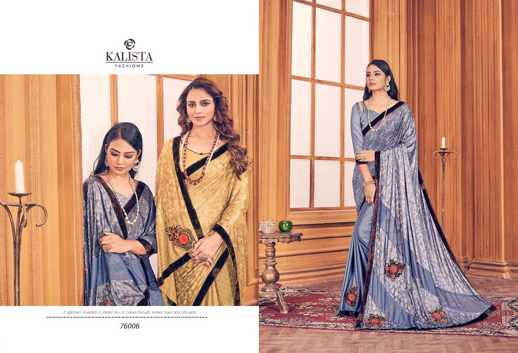 Kalista One Plus 2 Latest Designer Georgette Wedding Wear Festive Wear Embroidery Worked Sarees Collection 
