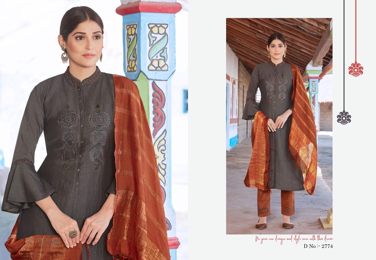 Rangoon Foram Latest Fancy Designer Feative Wear Chinon With Value Adition Work Long Kurti Readymade Collection
