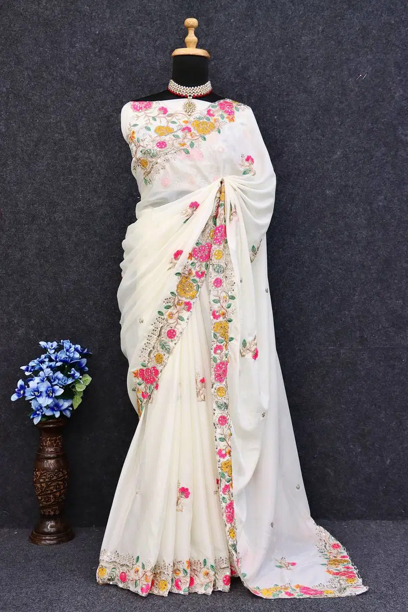 BT 1213 Premium Diamond Chinon Silk Party Wear Saree Wholesale In Delhi