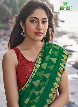 Sanskar Jharonka Latest Fancy Printed Daily Wear Saree Georgette Saree Collection 