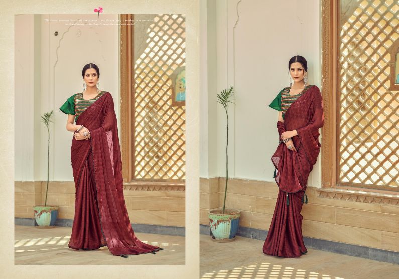 Ynf Mirror Chiffon Fancy Ethnic Wear Chiffon Printed Designer Saree Collection