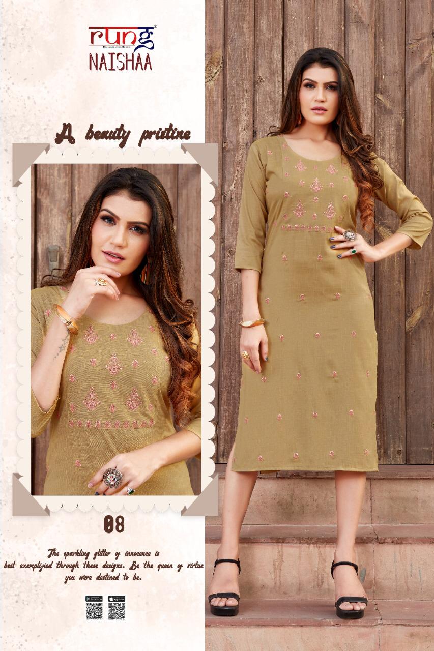 Symlee Naishaa Heavy Two Tone Designer Ethnic Wear Rayon Kurti Collection
