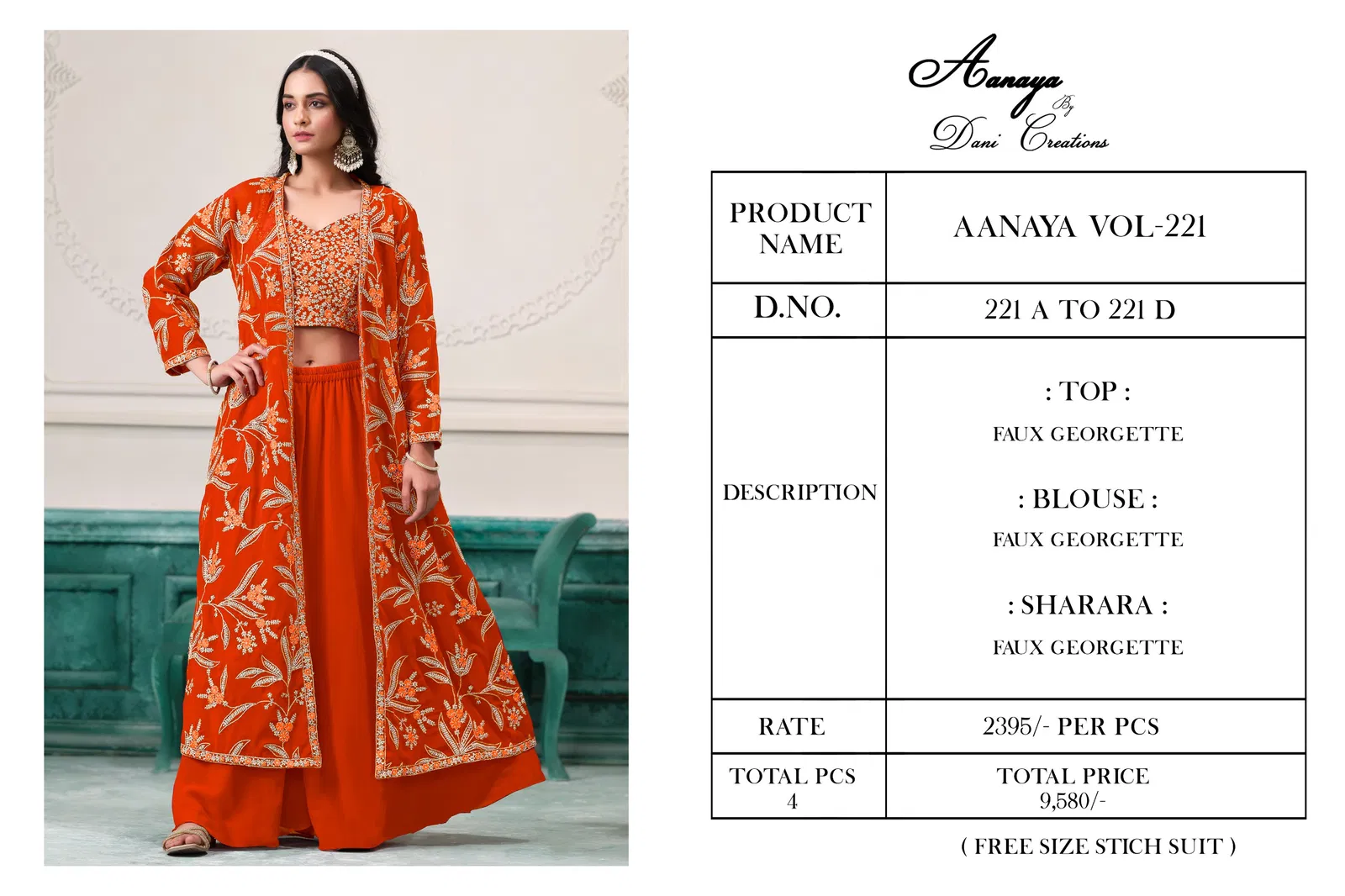 Aanaya Vol 221 By Dani Faux Georgette Designer Salwar Kameez Wholesale Online